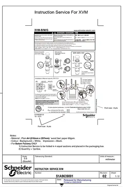schneider施耐德XVM Base mounting unit with cover_ 说明书